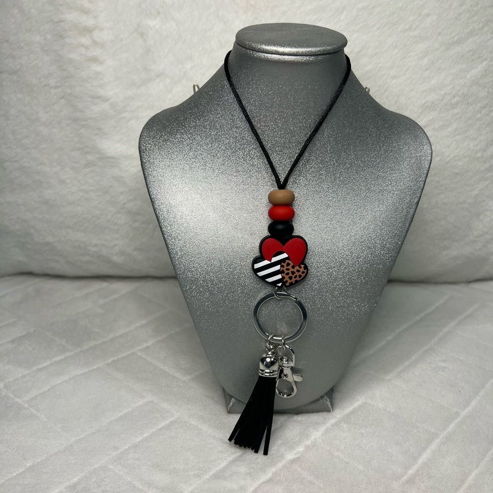 NWOT SILK ROPE BEADED LANYARD
